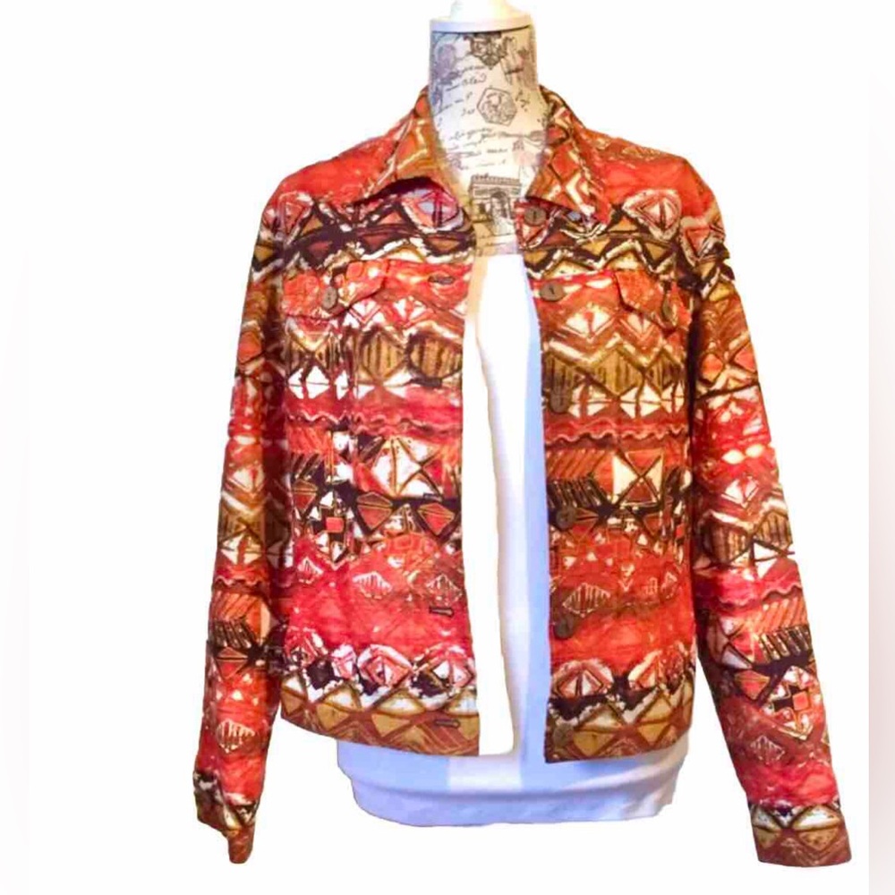 Anthracite Muse Silk Southwest Vintage Blazer Jacket Size M, 6, 8